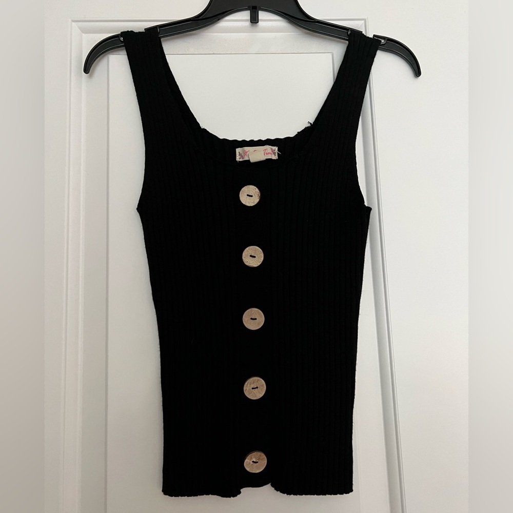 Slim Fit Black Tank Top with bottoms